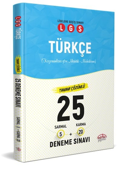 LGS Türkçe 5 Sarmal + 20 Karma 25 Deneme Sınavı Editör Yayınları 