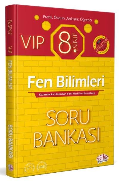 8.Sınıf VİP Fen bilimleri Özetli Lezzetli Soru Bankası Editör Yayınevi 