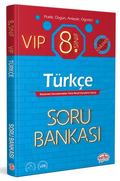 8.Sınıf LGS Türkçe VIP Soru Bankası Editör Yayınevi 