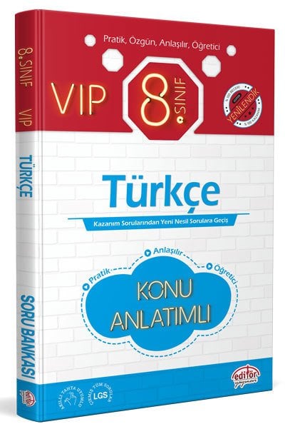 8. Sınıf VIP Türkçe Konu Anlatımı Editör Yayınevi 