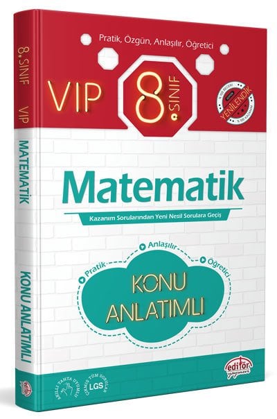 8.Sınıf VIP Matematik Konu Anlatımı Editör Yayınevi 