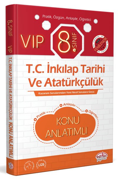 8. Sınıf VIP T.C. İnkılap Tarihi ve Atatürkçülük Konu Anlatımı Editör Yayınevi 