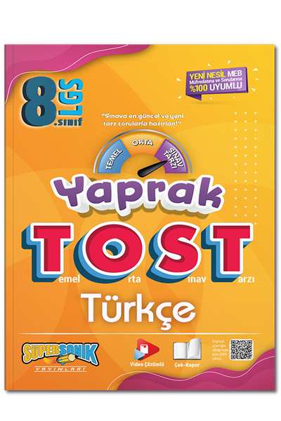 8. Sınıf Türkçe Yaprak Tost Süpersonik Yayınları 