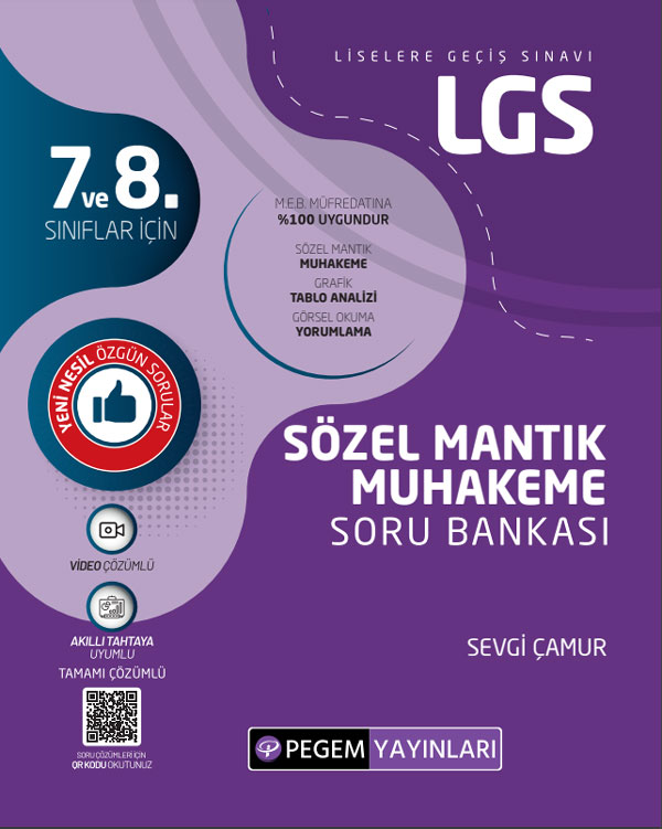 8. Sınıf LGS Sözel Mantık Muhakeme Soru Bankası Pegem Yayınları 